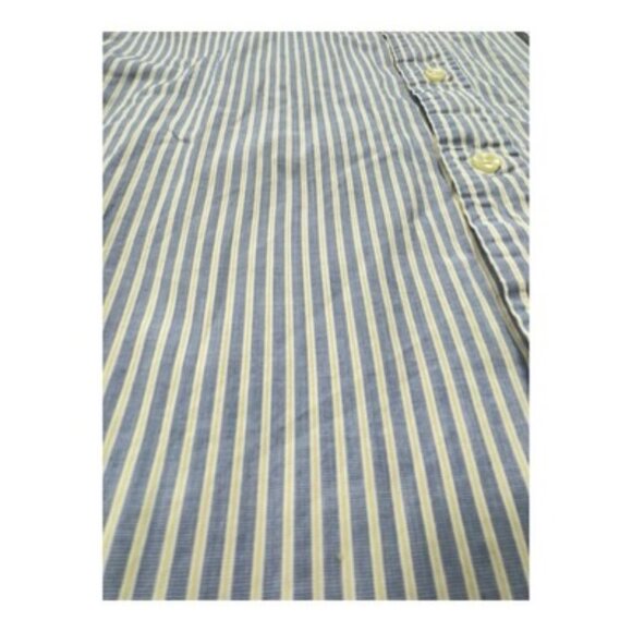 Abercrombie & Fitch Muscle Fit Shirt M Yellow Blue Stripe Button-Down Y2K Prep - Picture 7 of 11